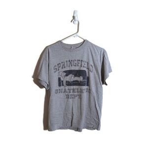 VTG The Simpsons Homer Simpson Springfield Unathletic Dept Men Gray T-Shirt Sz L